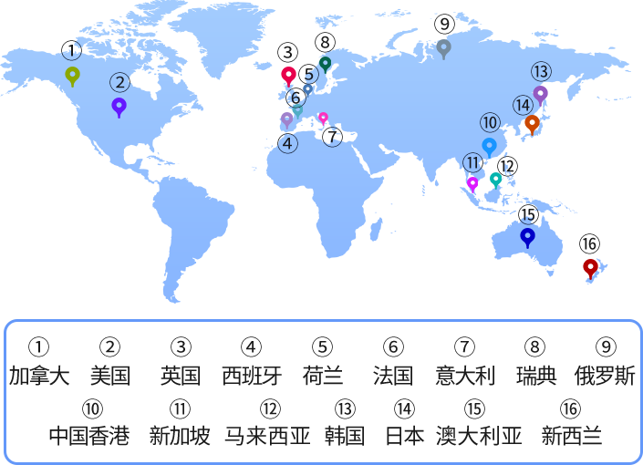 留学目的地分布地图