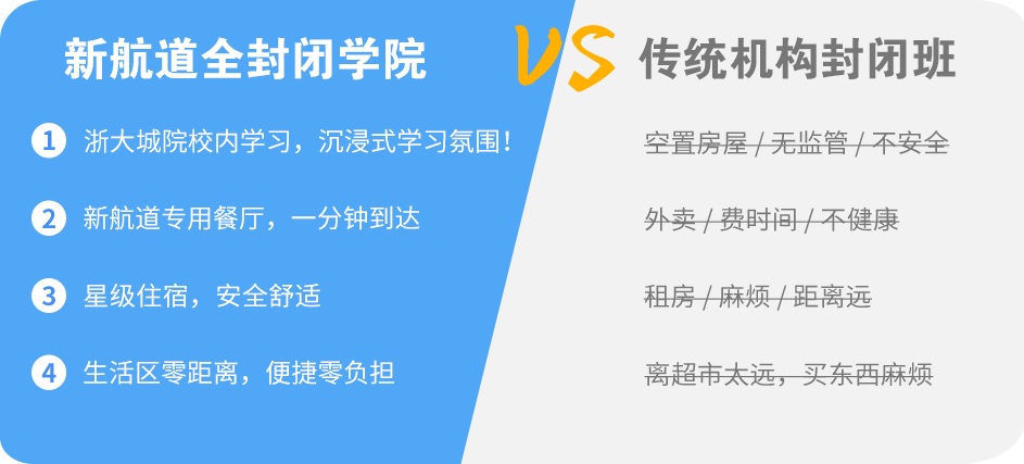 新航道全封闭学院对比传统机构封闭班