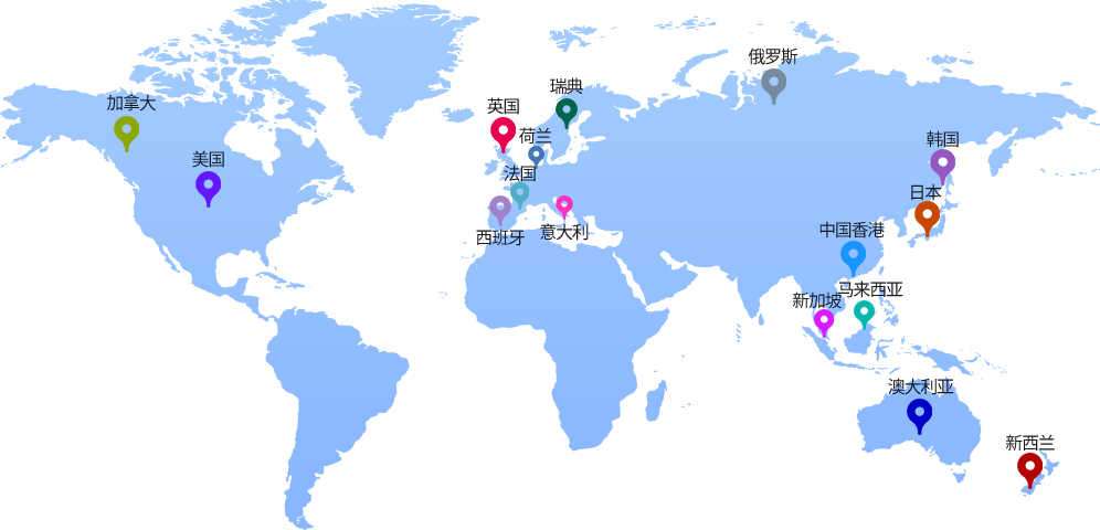 留学目的地分布地图